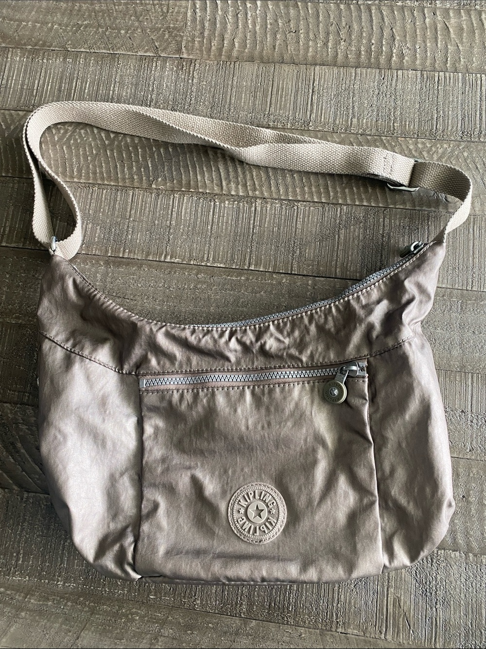 Kipling Pewter Shoulder Crossbody Bag
